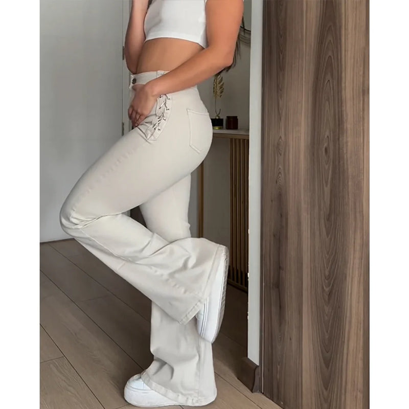 Calça Modeladora Flare Cantão Jeans Feminina