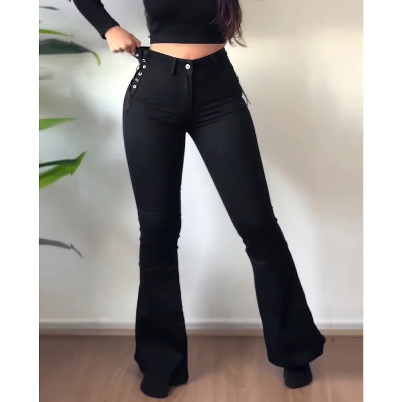 Calça Modeladora Flare Cantão Jeans Feminina